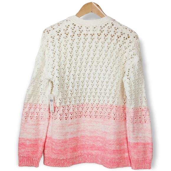 Anthropologie SZ XS Faustia Dip Dyed Cardigan Cotton Linen Blend $138 NWT - Picture 5 of 7